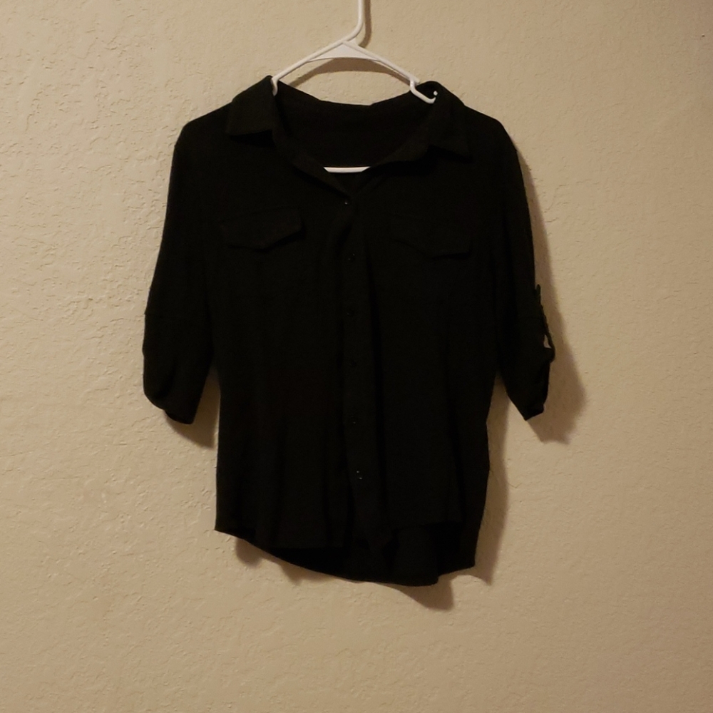Black buttoned up shirt